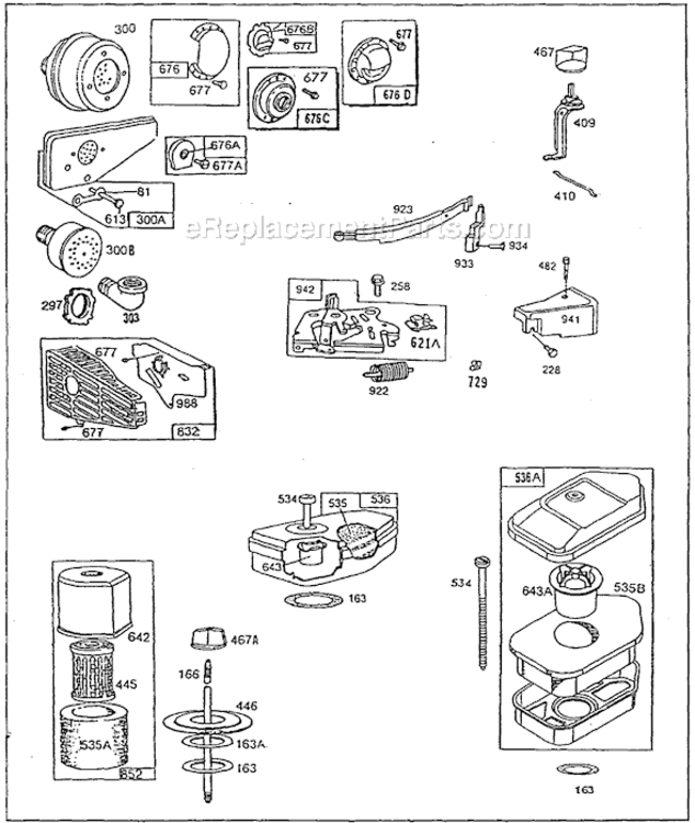 Page C Diagram and Parts List for 92500  Briggs and Stratton Engine